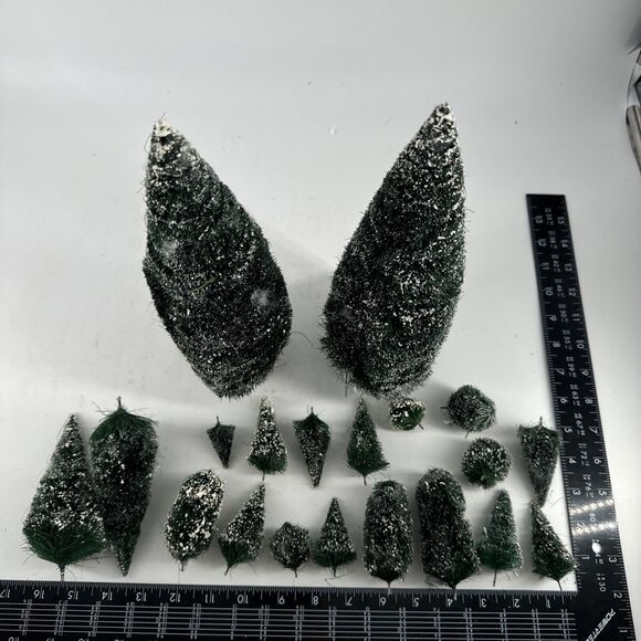 Dept 56 Snow Village Accessory Trees Firs Pines Bushes Shrub 20 Total Christmas - Picture 7 of 8